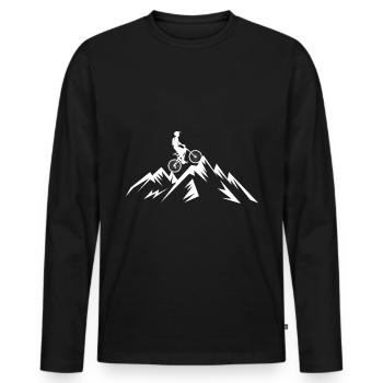 Montagne - Cyclisme - (18) - T-shirt manches longues Premium bio Homme - noir - Devant - Nico (187cm)