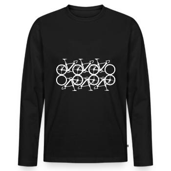 Cycle - (9) - T-shirt manches longues Premium bio Homme - noir - Devant - Nico (187cm)
