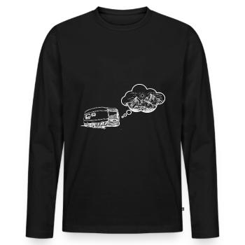 Berg - Wohnwagen - (6) - Männer Premium Bio Langarmshirt - Schwarz - Vorne - Nico (187cm)