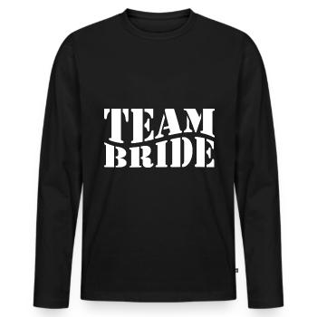 Marriage Bride Groom Bachelor Bachelorette Party - Men's Premium Organic Long Sleeve Shirt - black - Front - Nico (187cm)