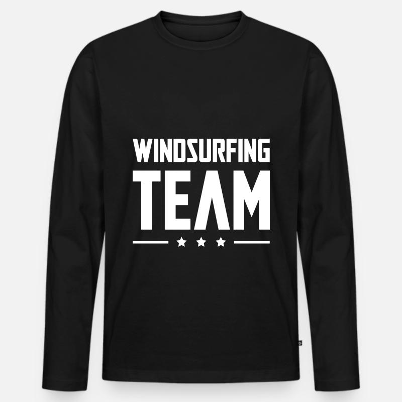 Windsurfing Team - Männer Premium Bio Langarmshirt - Schwarz