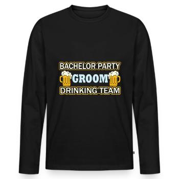 Marriage Bride Groom Bachelor Bachelorette Party - Men's Premium Organic Long Sleeve Shirt - black - Front - Nico (187cm)