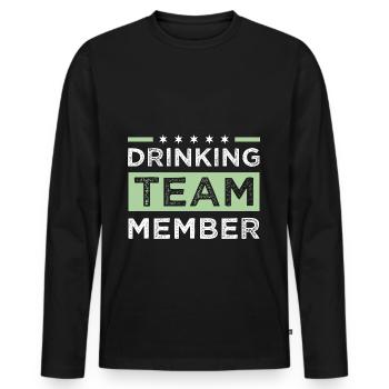 Drinking Team - Männer Premium Bio Langarmshirt - Schwarz - Vorne - Nico (187cm)
