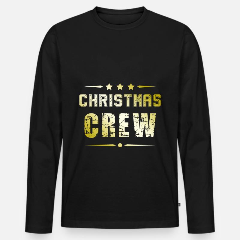 Christmas Crew - Männer Premium Bio Langarmshirt - Schwarz