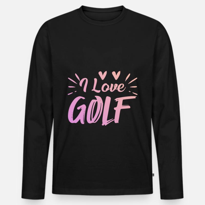 Ich liebe Golf - Männer Premium Bio Langarmshirt - Schwarz