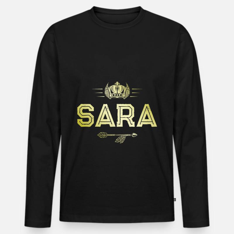 Sara - Männer Premium Bio Langarmshirt - Schwarz