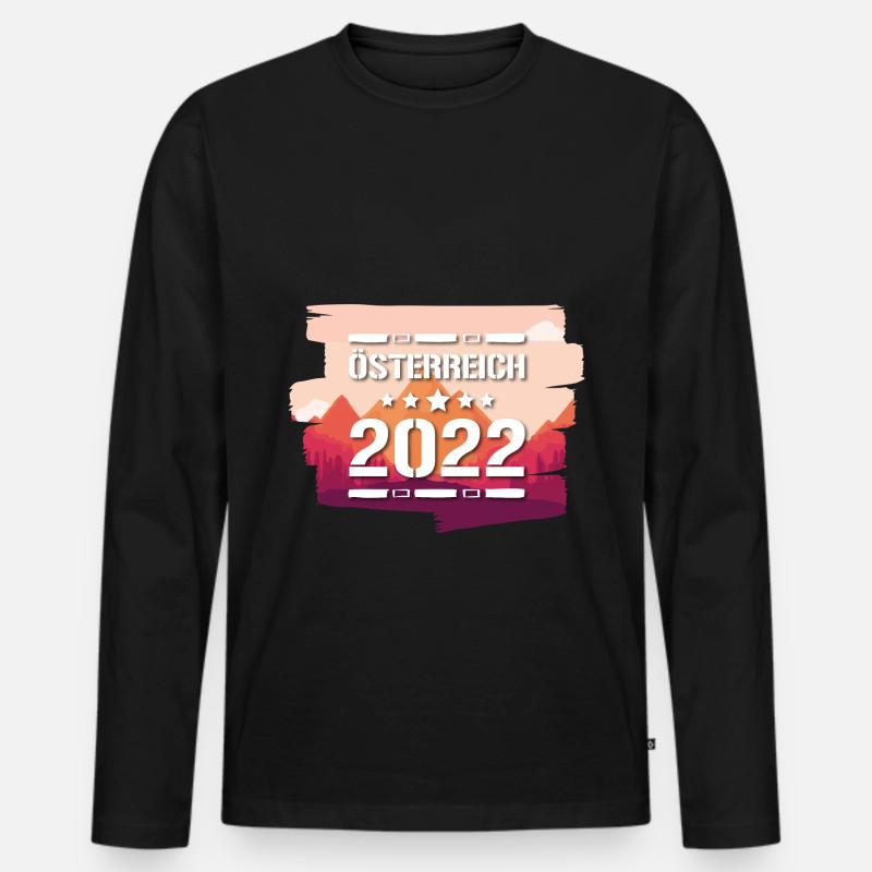 Österreich 2022 - Männer Premium Bio Langarmshirt - Schwarz
