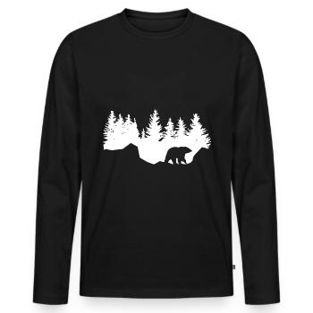 Arbres - Ours - - T-shirt manches longues Premium bio Homme - noir - Devant - Nico (187cm)