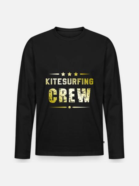 Kitesurfing Crew - Männer Premium Bio Langarmshirt - Schwarz