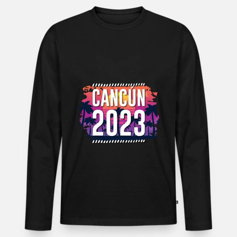 Cancun 2023 - Männer Premium Bio Langarmshirt - Schwarz