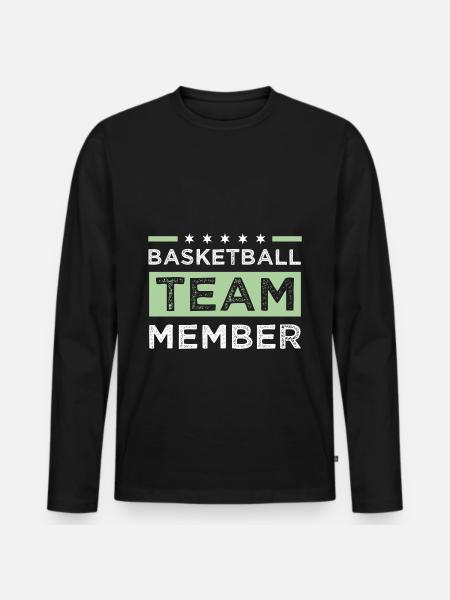 Basketball Team - Männer Premium Bio Langarmshirt - Schwarz