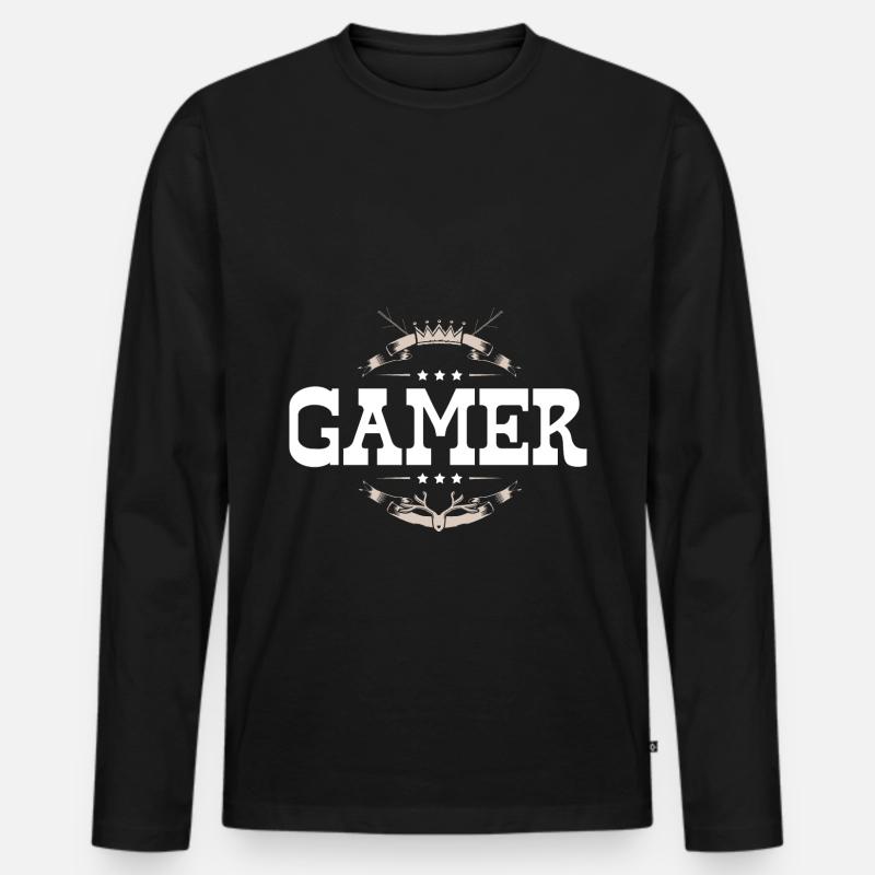 Gamer Beruf - Männer Premium Bio Langarmshirt - Schwarz
