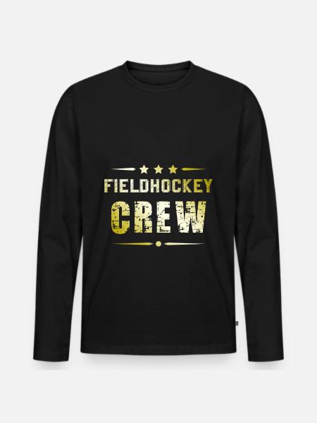 Fieldhockey Crew - Männer Premium Bio Langarmshirt - Schwarz