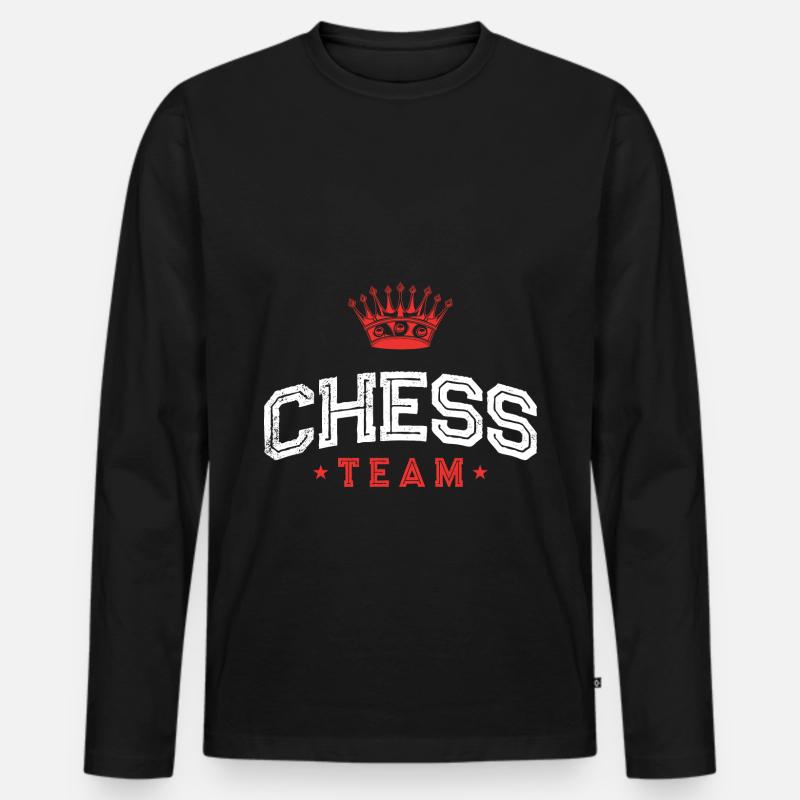 Chess Team Schach Sport - Männer Premium Bio Langarmshirt - Schwarz