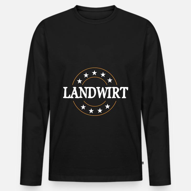 Landwirt Beruf - Männer Premium Bio Langarmshirt - Schwarz