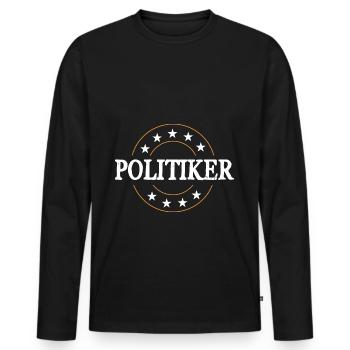 Politiker Beruf - Männer Premium Bio Langarmshirt - Schwarz - Vorne - Nico (187cm)