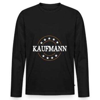 Kaufmann Beruf - Männer Premium Bio Langarmshirt - Schwarz - Vorne - Nico (187cm)