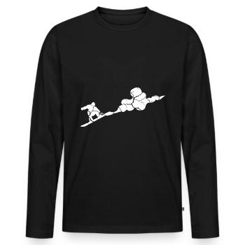 Snowboarding - (2) - Men's Premium Organic Long Sleeve Shirt - black - Front - Nico (187cm)
