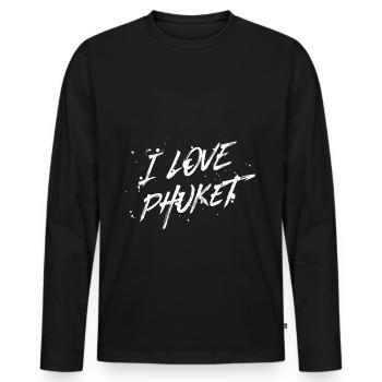 I Love Phuket - Männer Premium Bio Langarmshirt - Schwarz - Vorne - Nico (187cm)