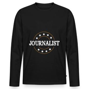 Journalist Beruf - Männer Premium Bio Langarmshirt - Schwarz - Vorne - Nico (187cm)