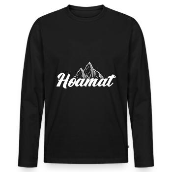Hoamat - (b) - Men's Premium Organic Long Sleeve Shirt - black - Front - Nico (187cm)