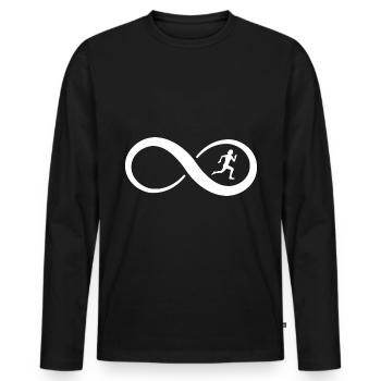Infinity and Running 1 - (RU) - Men's Premium Organic Long Sleeve Shirt - black - Front - Nico (187cm)