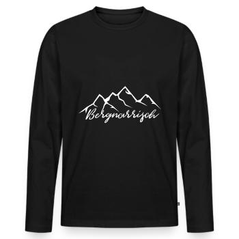 Bergnarrisch - (3) - Men's Premium Organic Long Sleeve Shirt - black - Front - Nico (187cm)