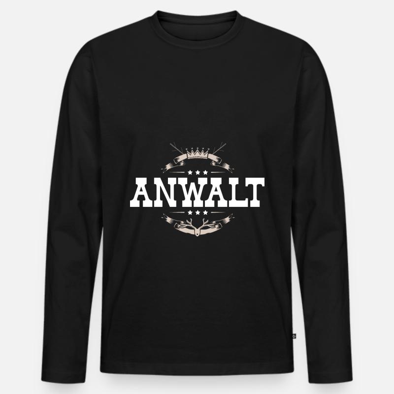 Anwalt Beruf - Männer Premium Bio Langarmshirt - Schwarz