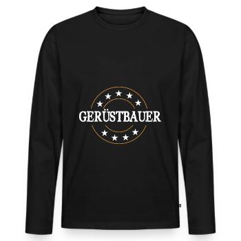 Gerüstbauer Beruf - Männer Premium Bio Langarmshirt - Schwarz - Vorne - Nico (187cm)