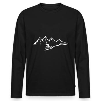 Montagne - Cyclisme - (14) - T-shirt manches longues Premium bio Homme - noir - Devant - Nico (187cm)