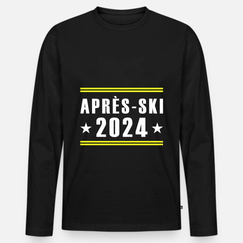 Apres Ski 2024 - Männer Premium Bio Langarmshirt - Schwarz