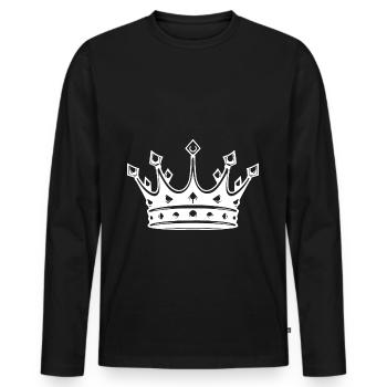 Krone Royal Crown - Men's Premium Organic Long Sleeve Shirt - black - Front - Nico (187cm)