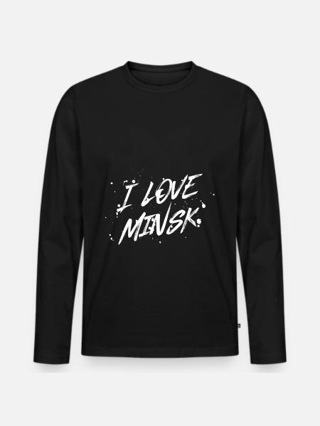 I Love Minsk - Men's Premium Organic Long Sleeve Shirt - black