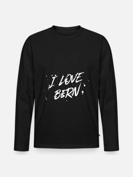 I Love Bern - Men's Premium Organic Long Sleeve Shirt - black