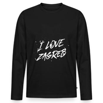I Love Zagreb - Men's Premium Organic Long Sleeve Shirt - black - Front - Nico (187cm)