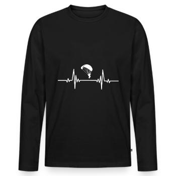 Heartbeat Parapente - T-shirt manches longues Premium bio Homme - noir - Devant - Nico (187cm)