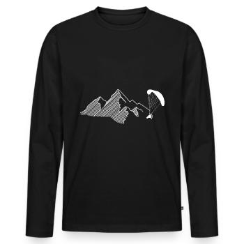 Montagne - Parapente - (7) - T-shirt manches longues Premium bio Homme - noir - Devant - Nico (187cm)