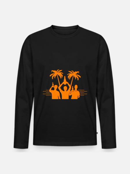 Party Beach Vacation - Men's Premium Organic Long Sleeve Shirt - black