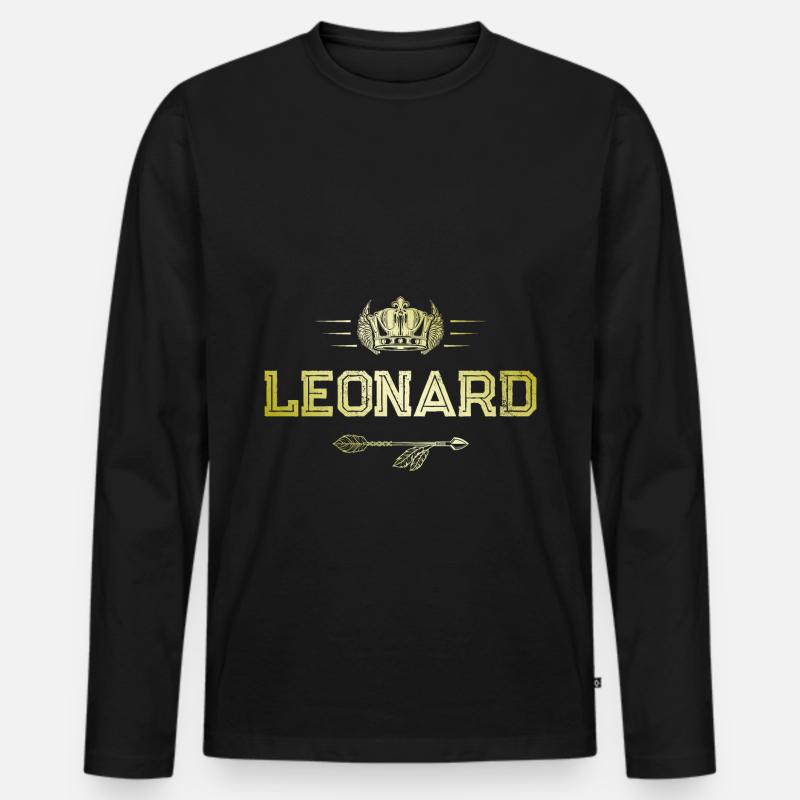 Leonard - Männer Premium Bio Langarmshirt - Schwarz