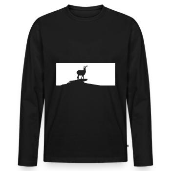 Chèvre - (2) - T-shirt manches longues Premium bio Homme - noir - Devant - Nico (187cm)