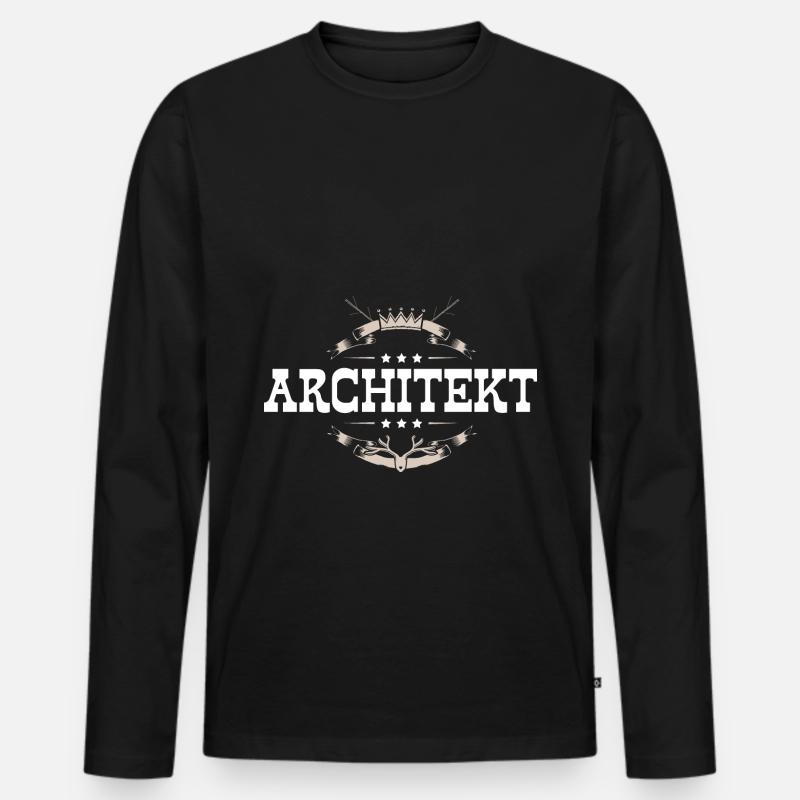 Architekt Beruf - Männer Premium Bio Langarmshirt - Schwarz