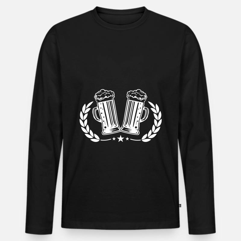 Bier Symbol kranz - Männer Premium Bio Langarmshirt - Schwarz