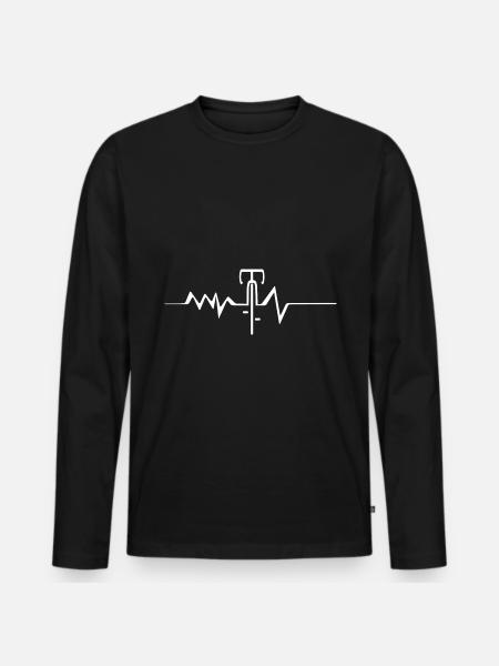Heartbeat - Cycle - (9) - Men's Premium Organic Long Sleeve Shirt - black