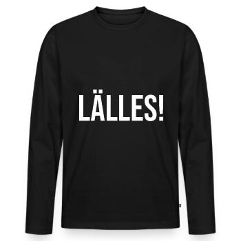 Lälles Platt Siegerland Wittgenstein - Männer Premium Bio Langarmshirt - Schwarz - Vorne - Nico (187cm)