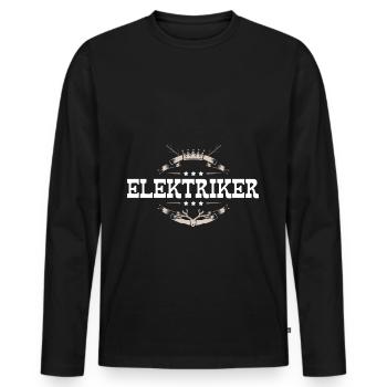 Elektriker Beruf - Männer Premium Bio Langarmshirt - Schwarz - Vorne - Nico (187cm)