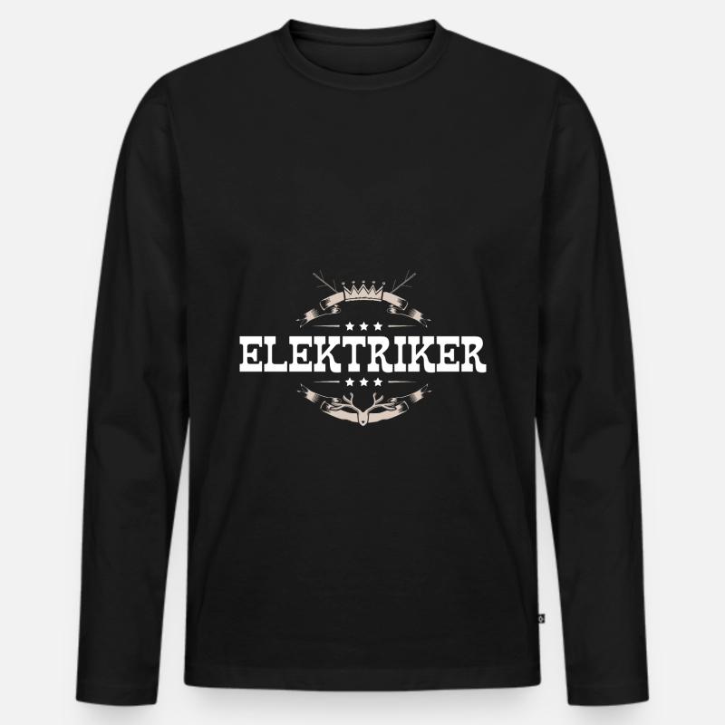 Elektriker Beruf - Männer Premium Bio Langarmshirt - Schwarz