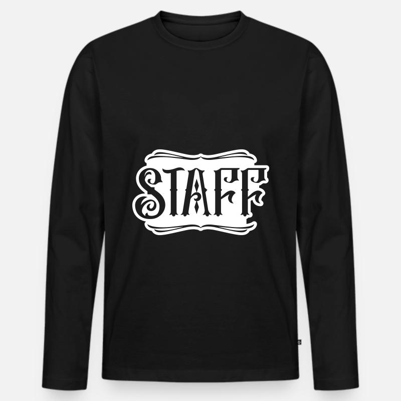 Staff Mitglied - Männer Premium Bio Langarmshirt - Schwarz
