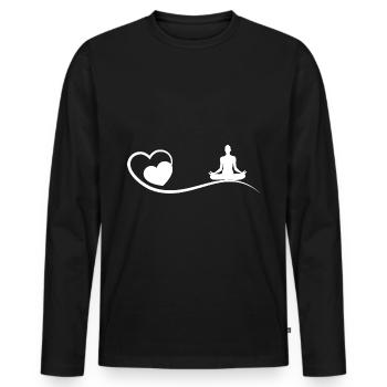 Cœur et Yoga - (yo) - T-shirt manches longues Premium bio Homme - noir - Devant - Nico (187cm)