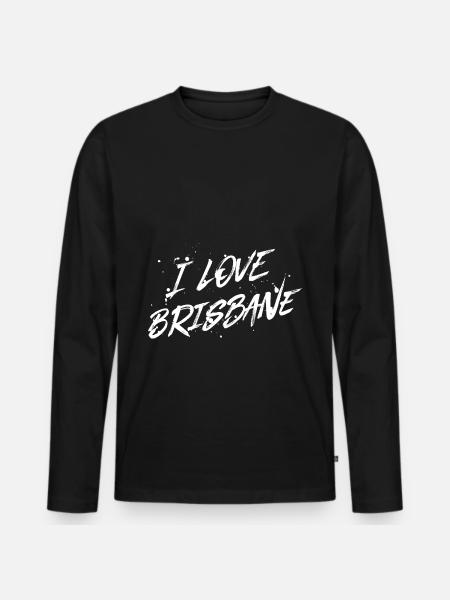 I Love Brisbane - Men's Premium Organic Long Sleeve Shirt - black