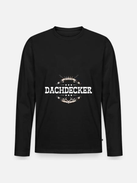 Dachdecker Beruf - Männer Premium Bio Langarmshirt - Schwarz